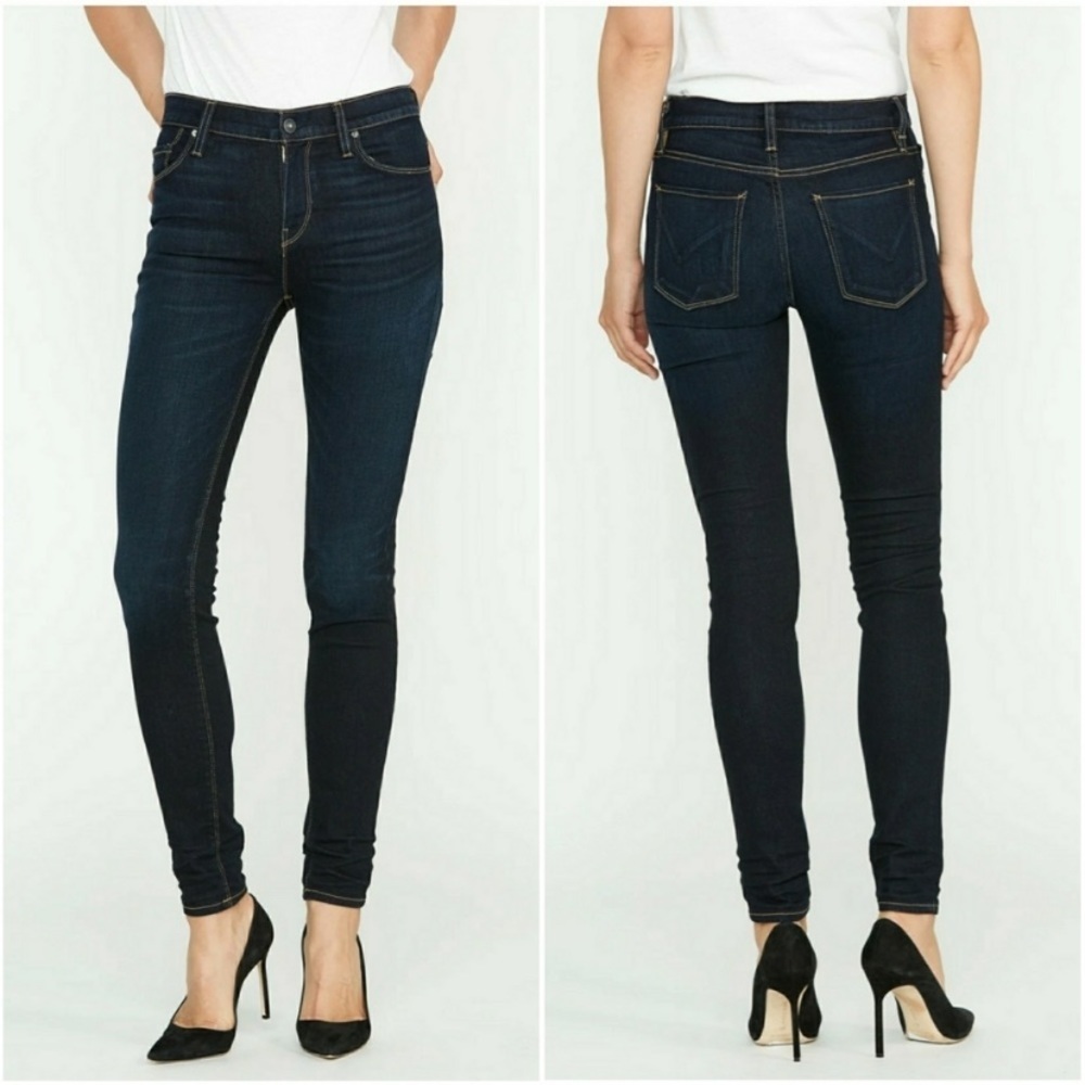 Hudson Nico Super Skinny Dark Wash Mid-rise Jeans